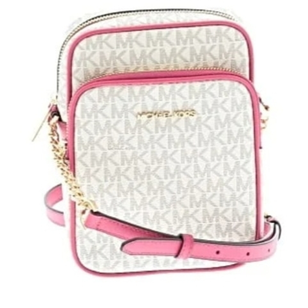 Michael Kors Pink and White Crossbody Bag